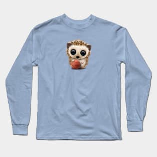 Baby Hedgehog Playing With Basketball Long Sleeve T-Shirt